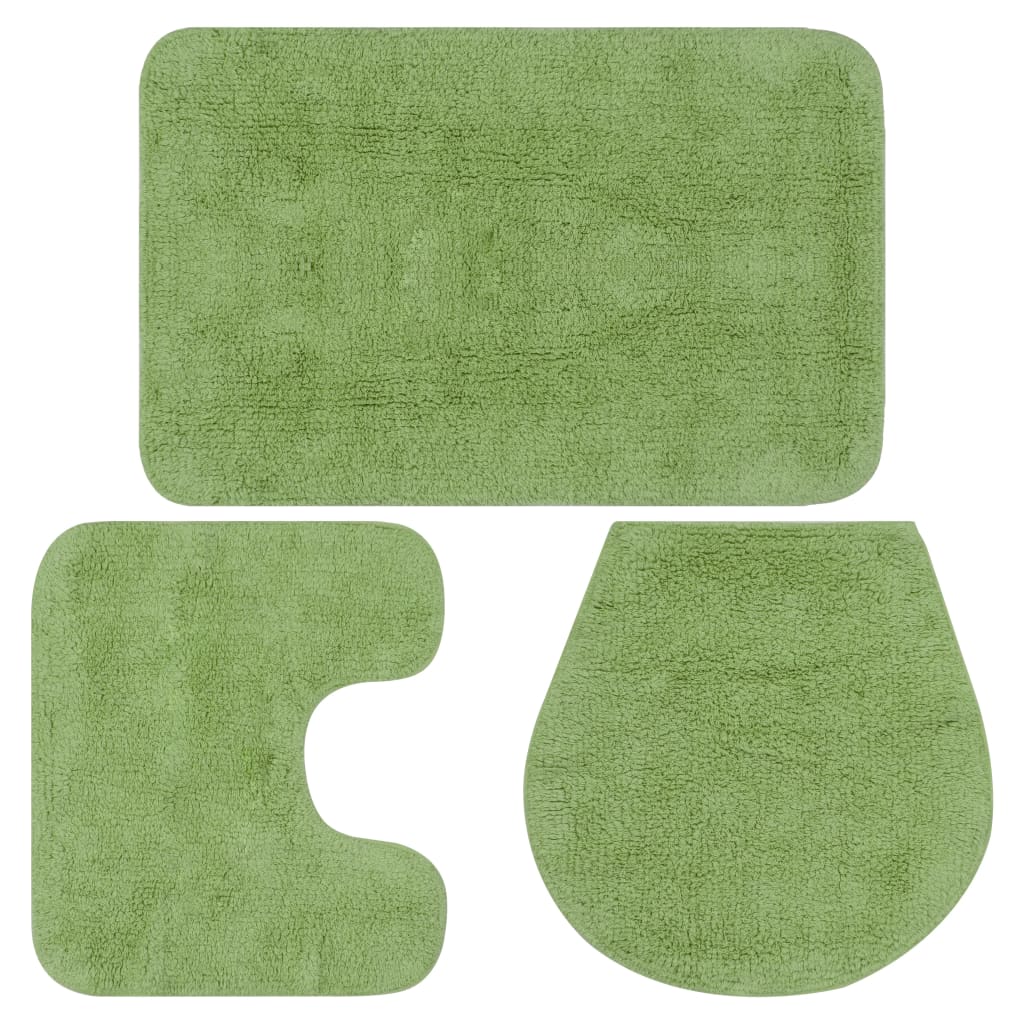 Vidaxl Bademattierungs-Set Fabric Green 3-Stück