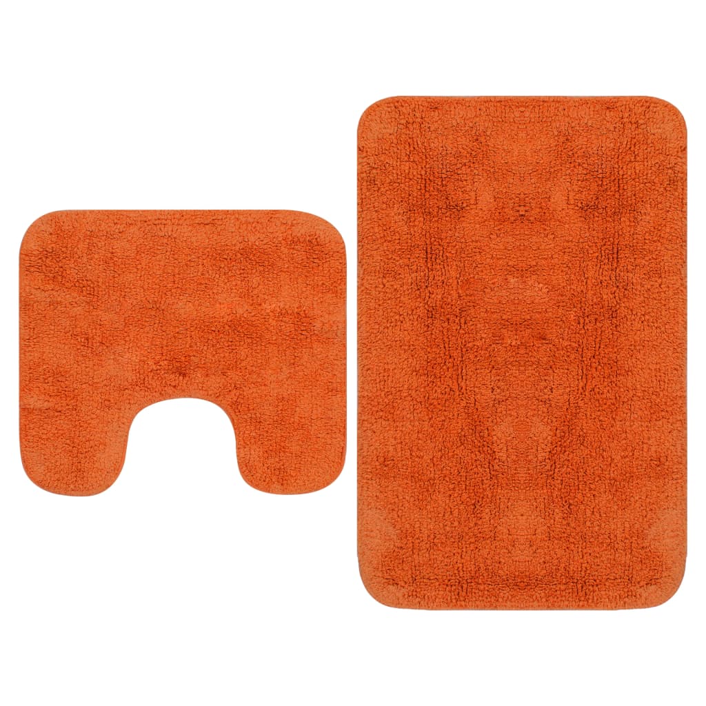 Vidaxl Bademattierungs-Set Fabric Orange 2-Teile