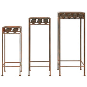 Vidaxl Plant Stand Set Vintage Style Metal Rost Color 3-Piece - afbeelding 1