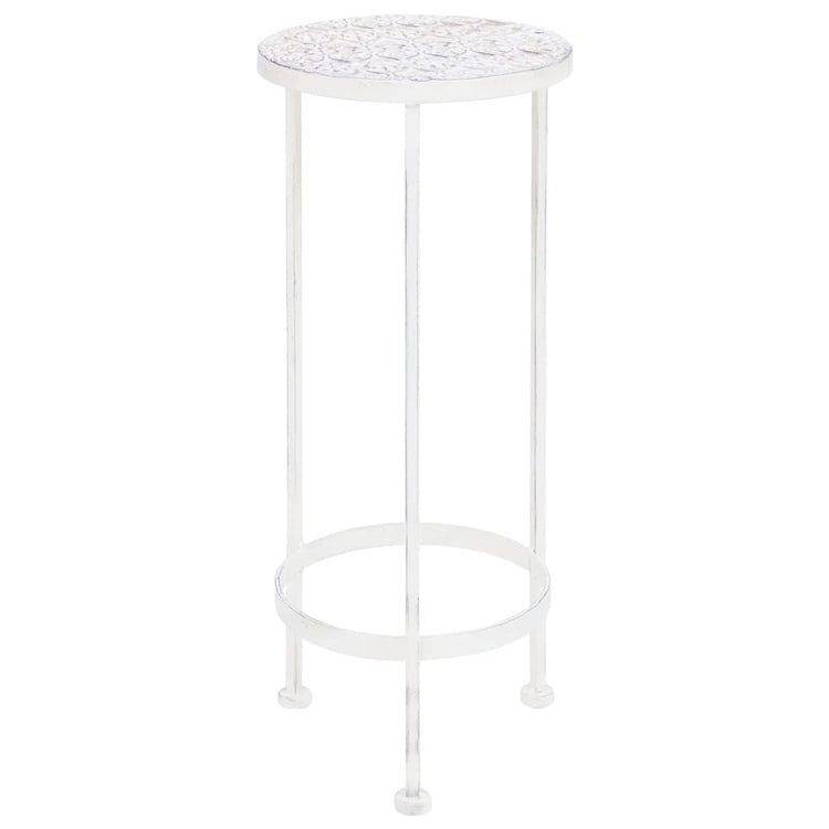 VIDAXL 3-teilig Pflanzenstandset Vintage Style Metal Antique White