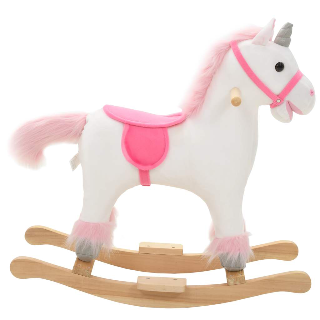 Vidaxl Hobdecker Unicorn 65x32x58 cm Plüsch weiß und rosa