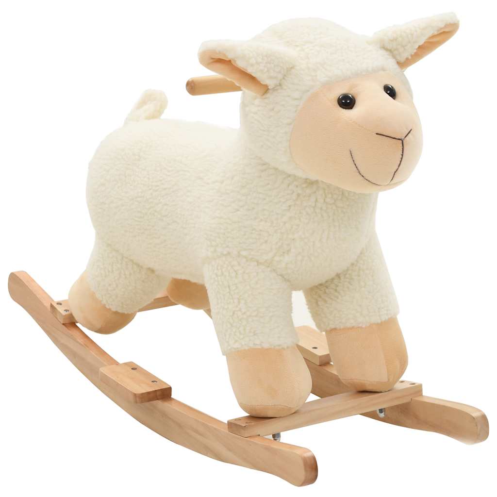 Vidaxl Hobbelier Schaap 78x34x58 cm Plüsch weiß