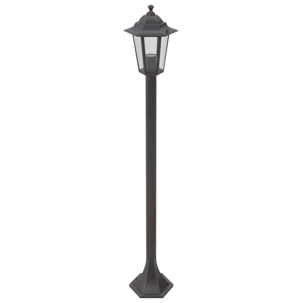 Vidaxl -Pfahlbeleuchtung für Garten E27 110 cm Aluminium Bronze 6 Stcs