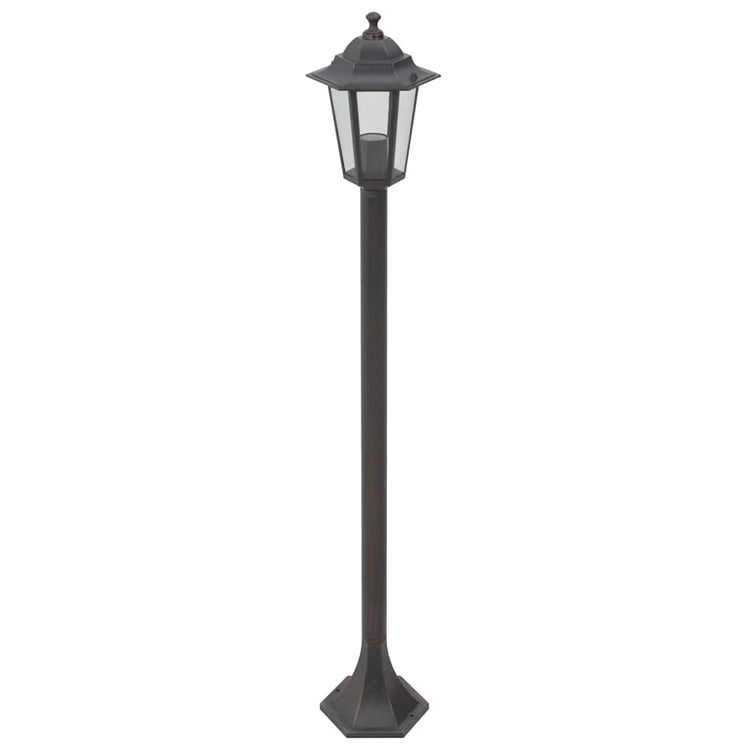 Vidaxl -Pfahlbeleuchtung für Garten E27 110 cm Aluminium Bronze 6 Stcs