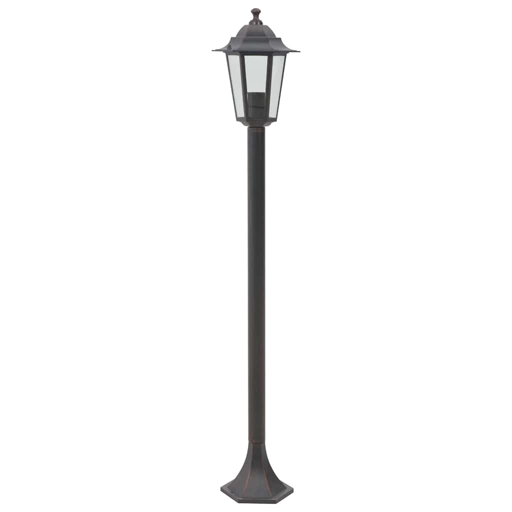 Vidaxl -Pfahlbeleuchtung für Garten E27 110 cm Aluminium Bronze 6 Stcs