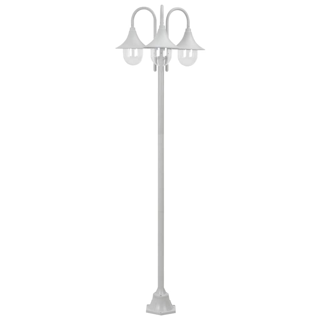Vidaxl Paal Lighting Garden E27 220 cm Aluminium Weiß 3-Stück