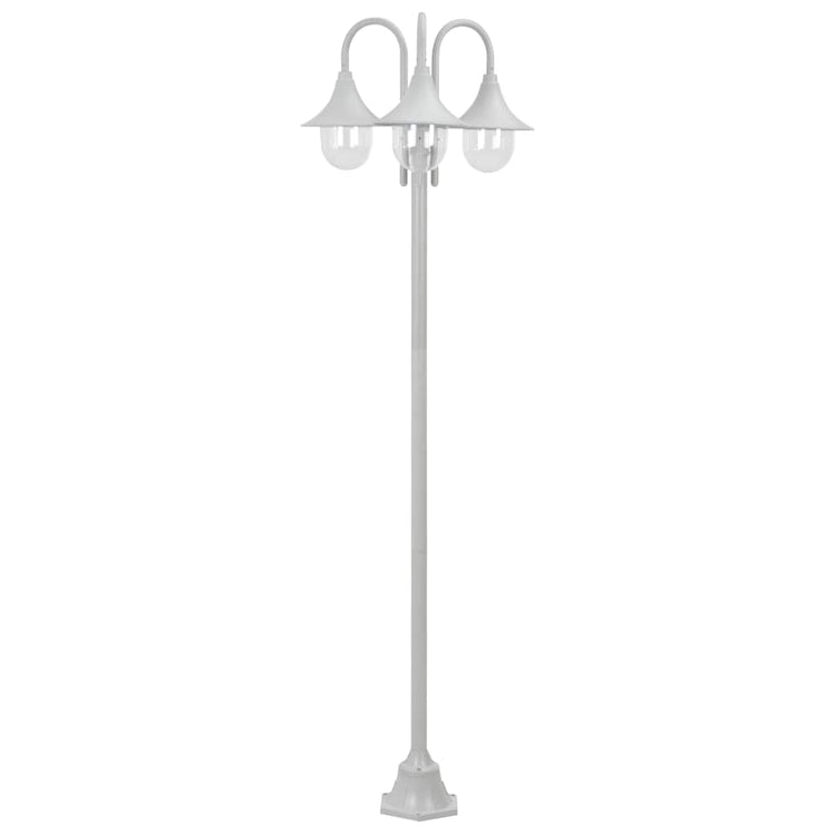 Vidaxl Paal Lighting Garden E27 220 cm Aluminium Weiß 3-Stück