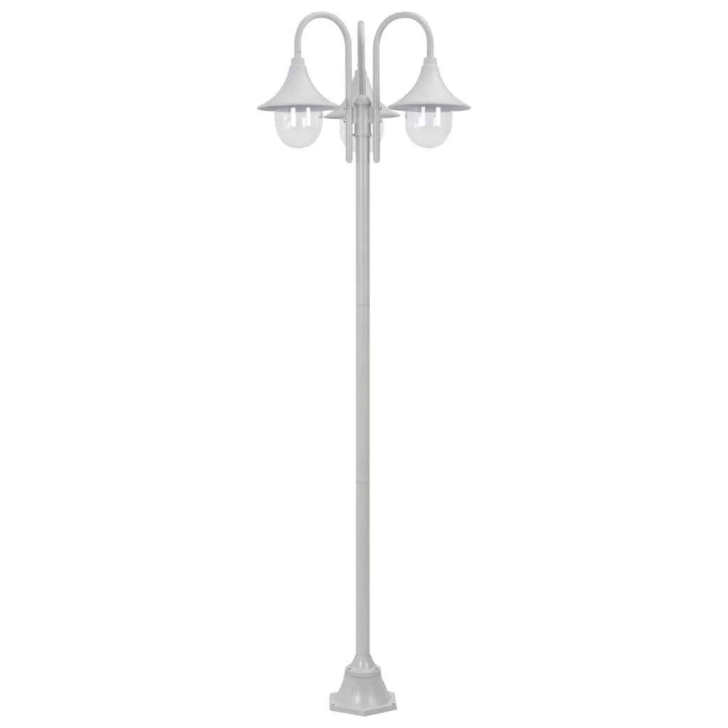 Vidaxl Paal Lighting Garden E27 220 cm Aluminium Weiß 3-Stück