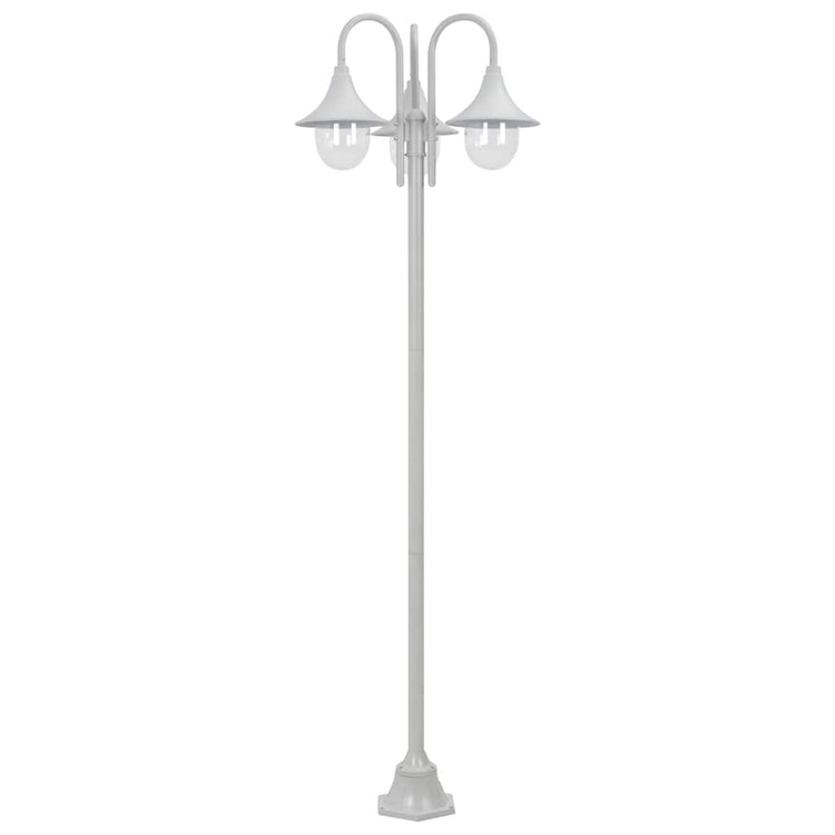 Vidaxl Paal Lighting Garden E27 220 cm Aluminium Weiß 3-Stück