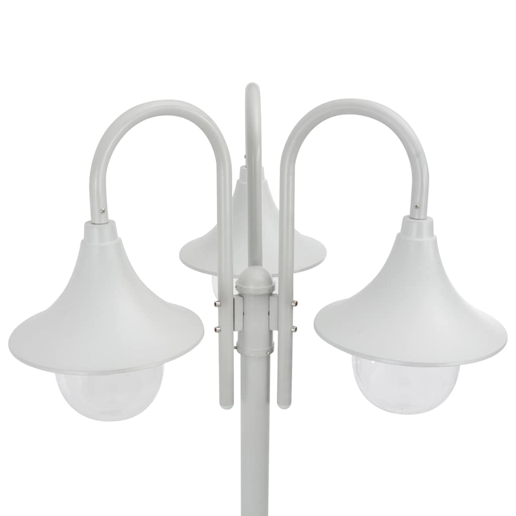 Vidaxl Paal Lighting Garden E27 220 cm Aluminium Weiß 3-Stück