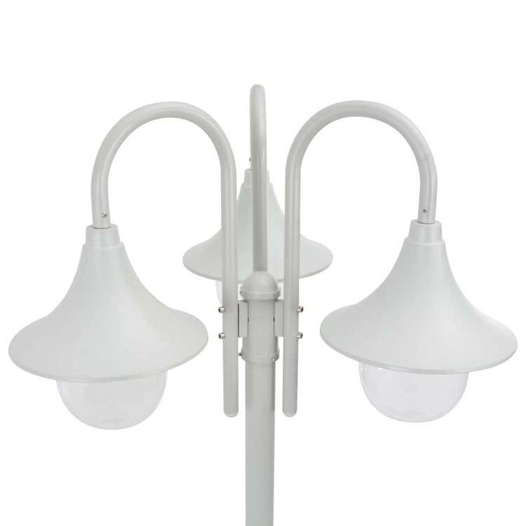Vidaxl Paal Lighting Garden E27 220 cm Aluminium Weiß 3-Stück