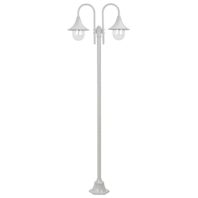 Vidaxl Paal Lighting Garden E27 220 cm Aluminium Weiß 2-Stück