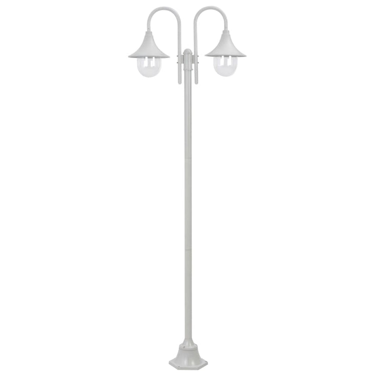 Vidaxl Paal Lighting Garden E27 220 cm Aluminium Weiß 2-Stück