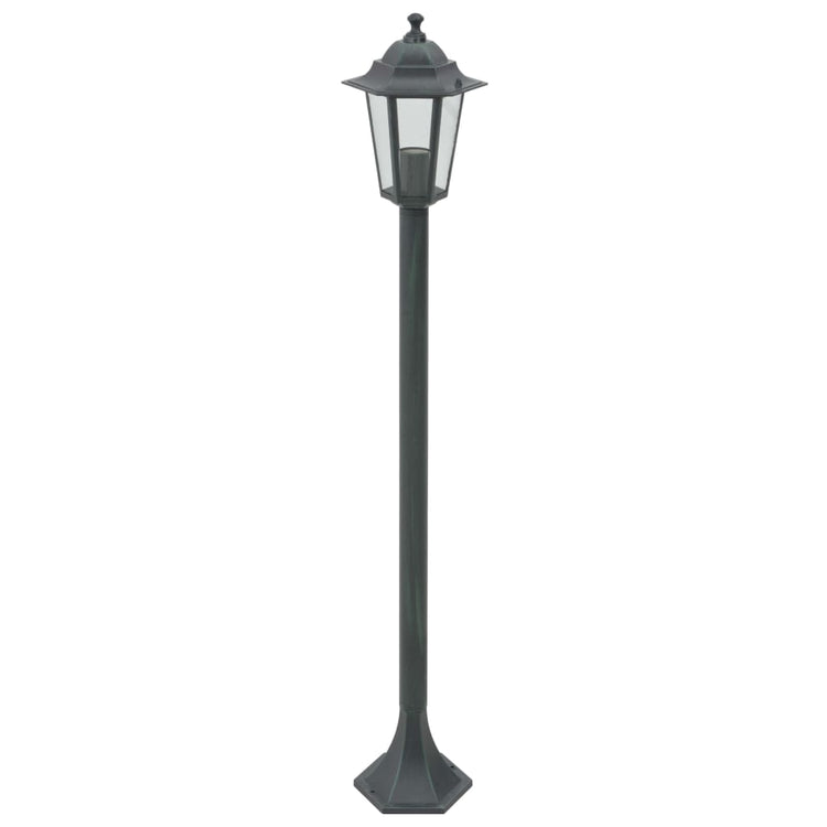 Vidaxl -Pfahlbeleuchtung für Garten E27 110 cm Aluminium dunkelgrün 6 STs