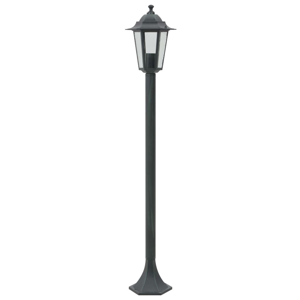 Vidaxl -Pfahlbeleuchtung für Garten E27 110 cm Aluminium dunkelgrün 6 STs