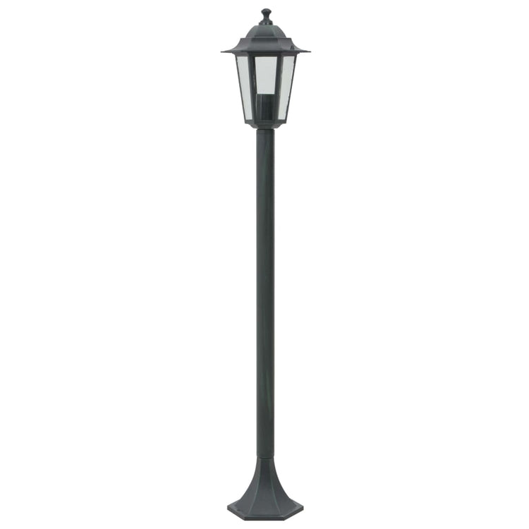 Vidaxl -Pfahlbeleuchtung für Garten E27 110 cm Aluminium dunkelgrün 6 STs