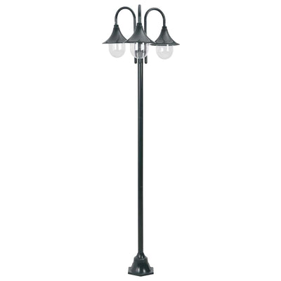 Vidaxl Paal Lighting Garden E27 220 cm Aluminium Dunkelgrün 3-teilig