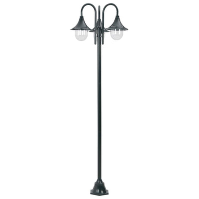 Vidaxl Paal Lighting Garden E27 220 cm Aluminium Dunkelgrün 3-teilig