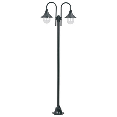 Vidaxl Pale Lighting Garden E27 220 cm Aluminium dunkelgrün 2-teilig