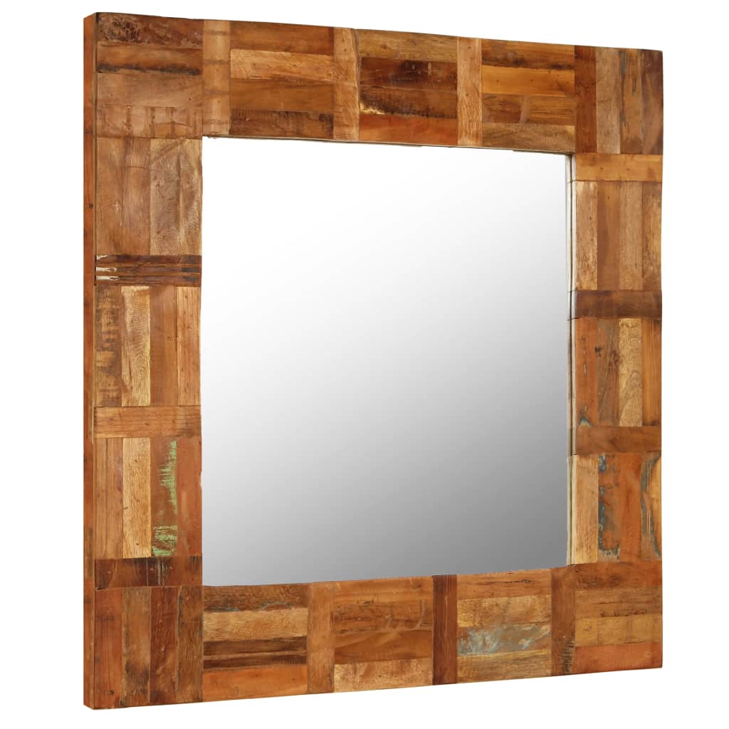 Vidaxl -Wandspiegel 60x60 cm Festes Recyclingholz