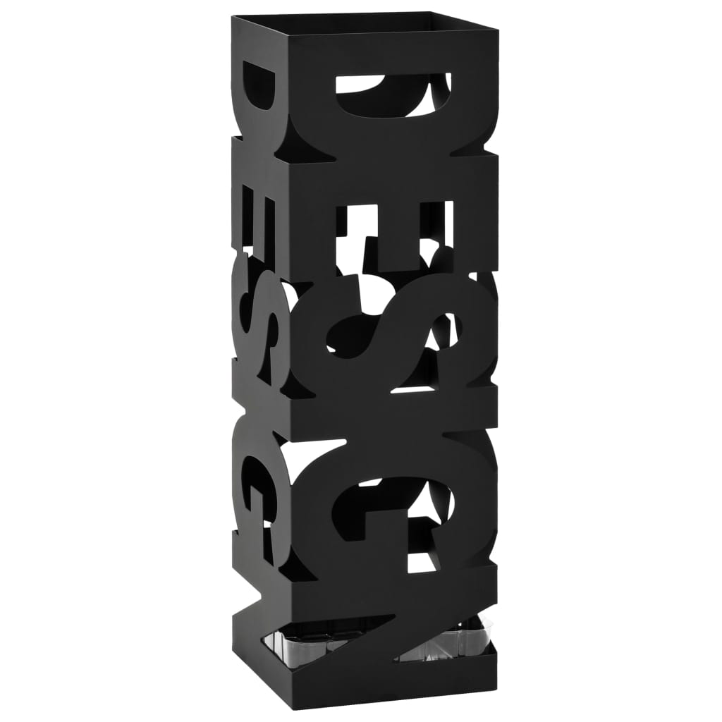 Vidaxl Regenschirmhalter Design Stahl schwarz