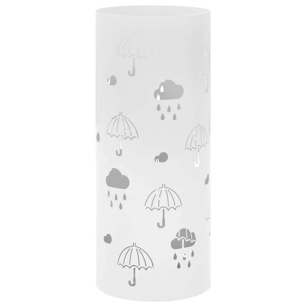Vidaxl Regenschirmhalter Regenschirmstahl weiß