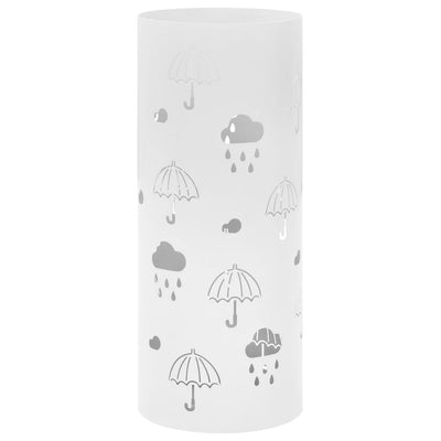 Vidaxl Regenschirmhalter Regenschirmstahl weiß