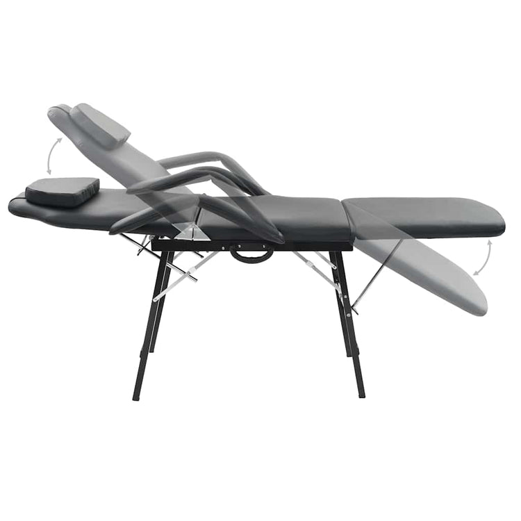 VIDAXL -Behandlungsstuhl für Gesicht 185x78x76 cm künstliches Leder schwarz