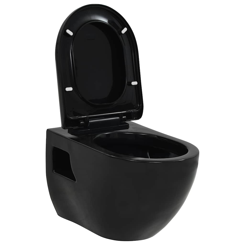 Vidaxl Wandtoilettenkeramik schwarz