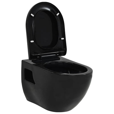Vidaxl Wandtoilettenkeramik schwarz