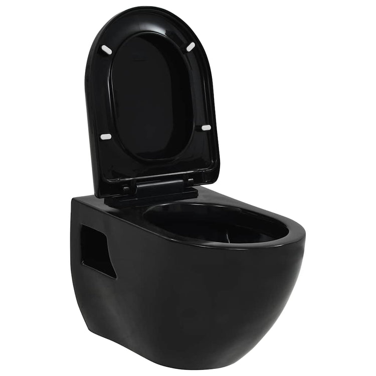 Vidaxl Wandtoilettenkeramik schwarz