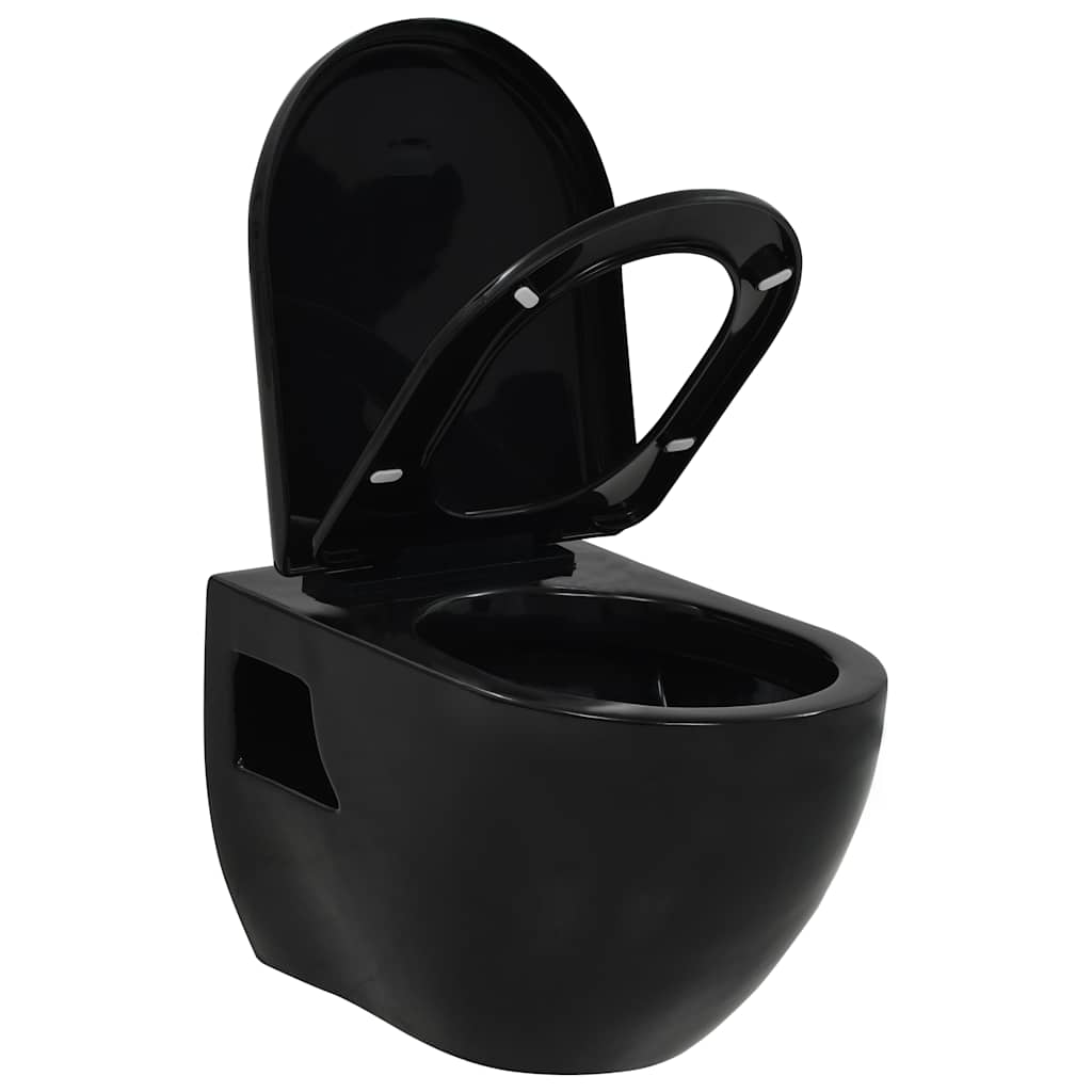 Vidaxl Wandtoilettenkeramik schwarz