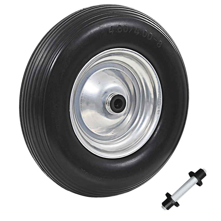 Vidaxl-Schubkarreen mit Achse 4,00-8 390 mm fester PU