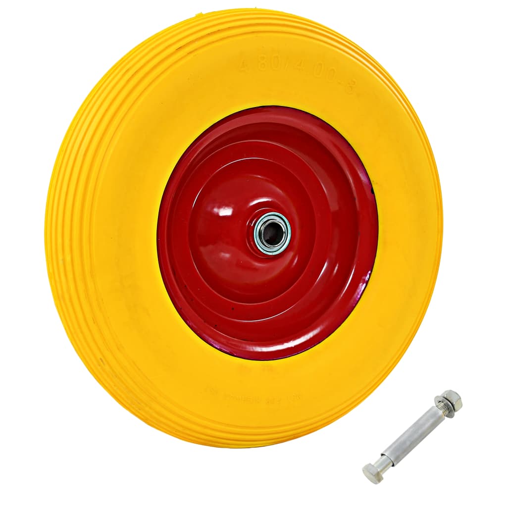Vidaxl-Schubkarreen mit Achse 4,00-8 390 mm fester PU