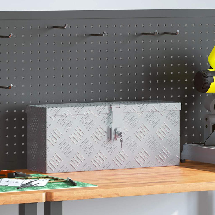 Vidaxl Aluminiumbox 48.5x14x20 cm silberfarben