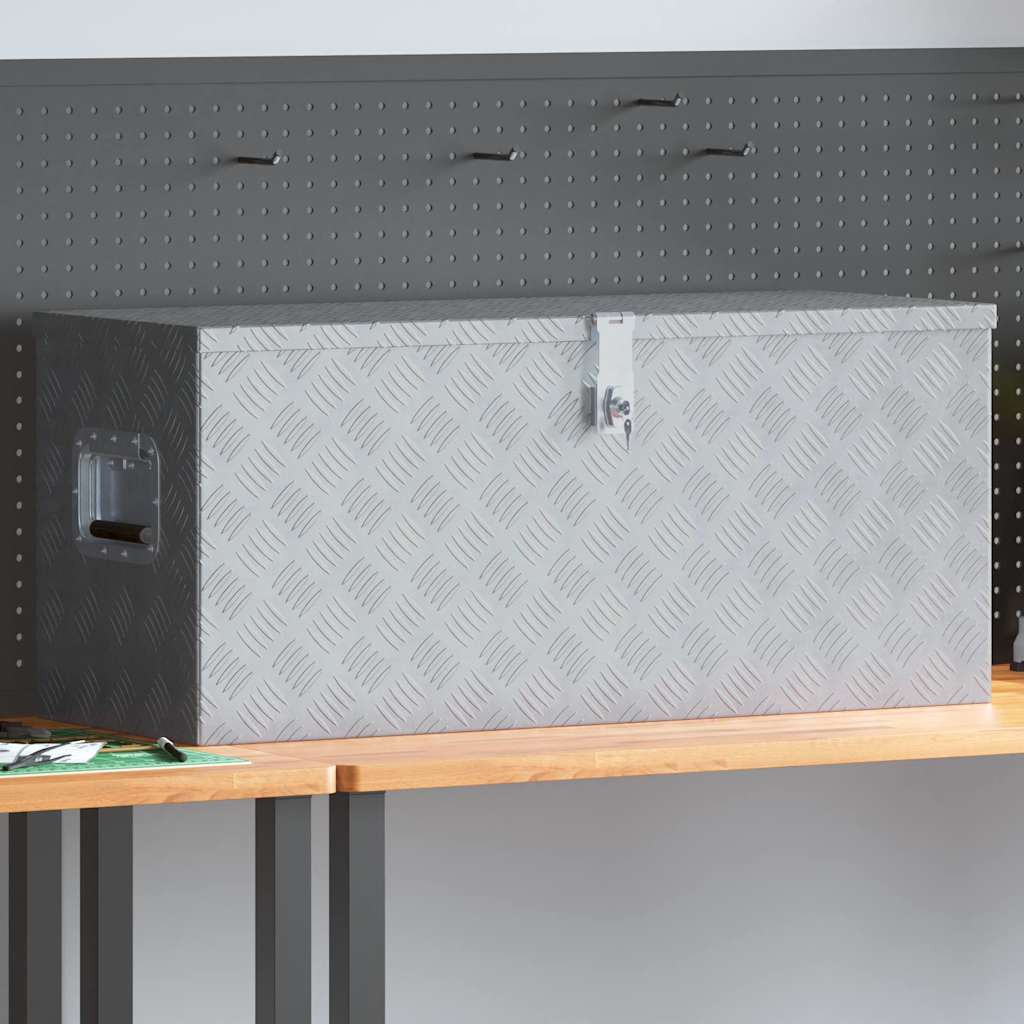 VIDAXL -Speicherbox 90.5x35x40 cm Aluminium Silber gefärbt