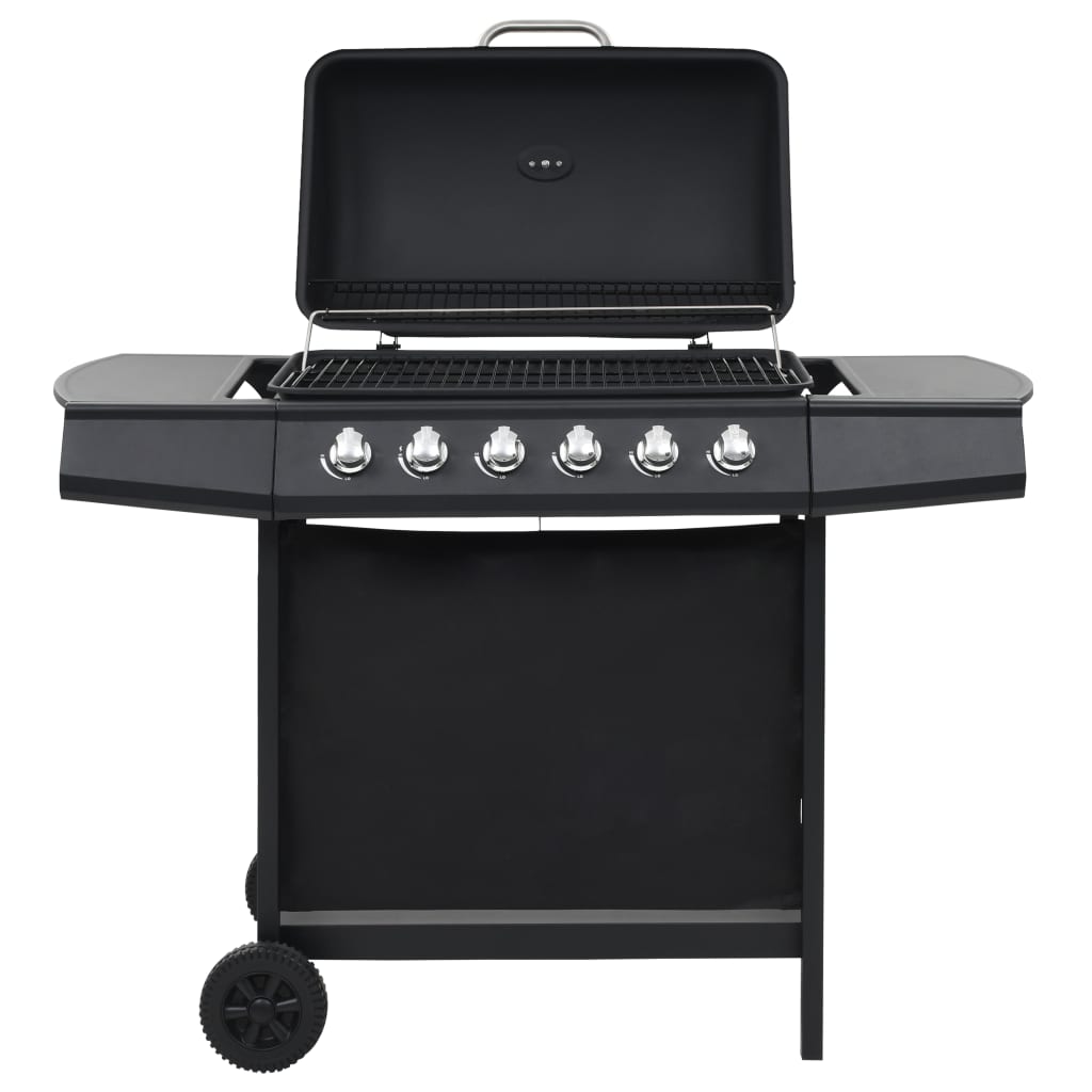 Vidaxl Gasgrill mit 6 Kochzonen Stahl schwarz