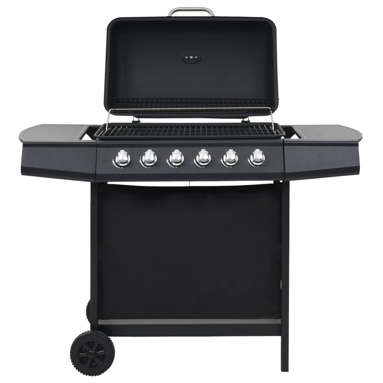 Vidaxl Gasgrill mit 6 Kochzonen Stahl schwarz
