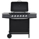 Vidaxl Gasgrill mit 6 Kochzonen Stahl schwarz