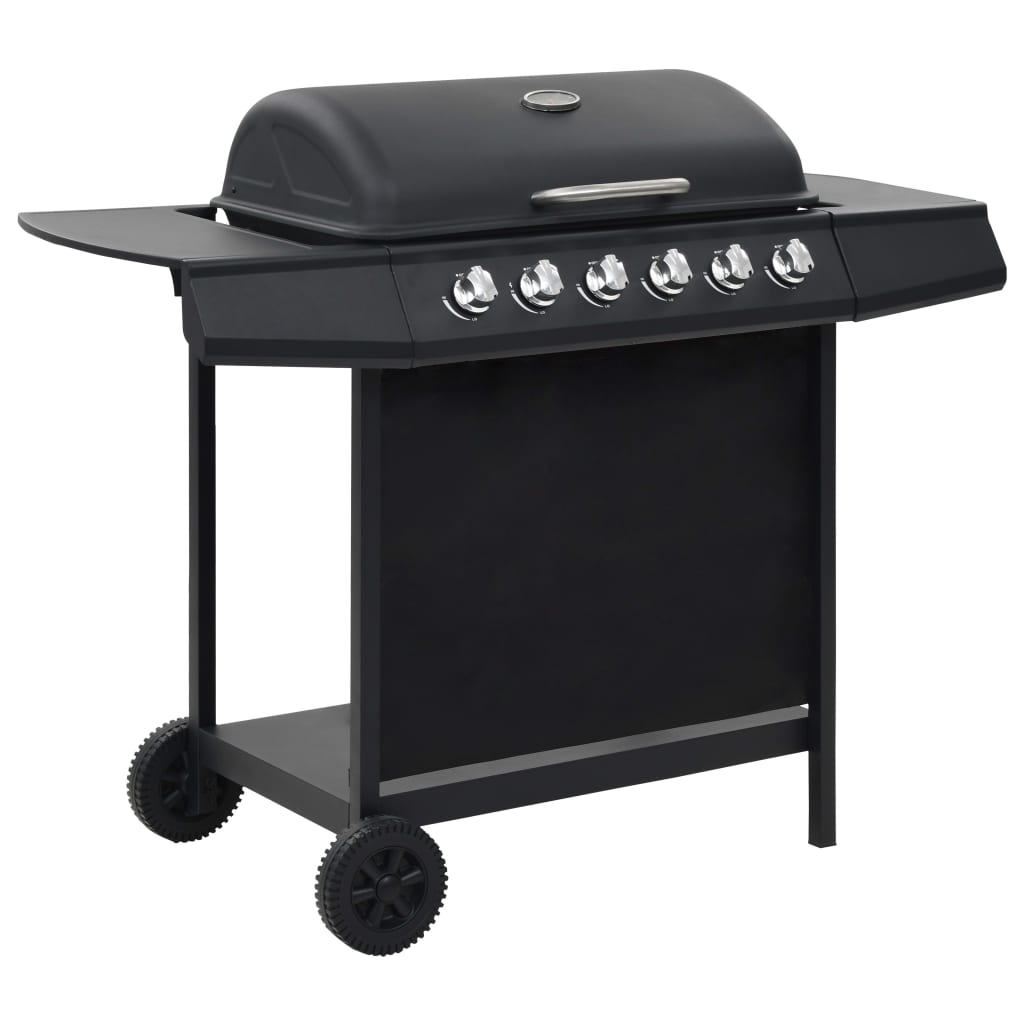 Vidaxl Gasgrill mit 6 Kochzonen Stahl schwarz