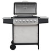Vidaxl Gasgrill mit 6 Kochzonen Edelstahl Silberfarbe