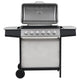 Vidaxl Gasgrill mit 6 Kochzonen Edelstahl Silberfarbe
