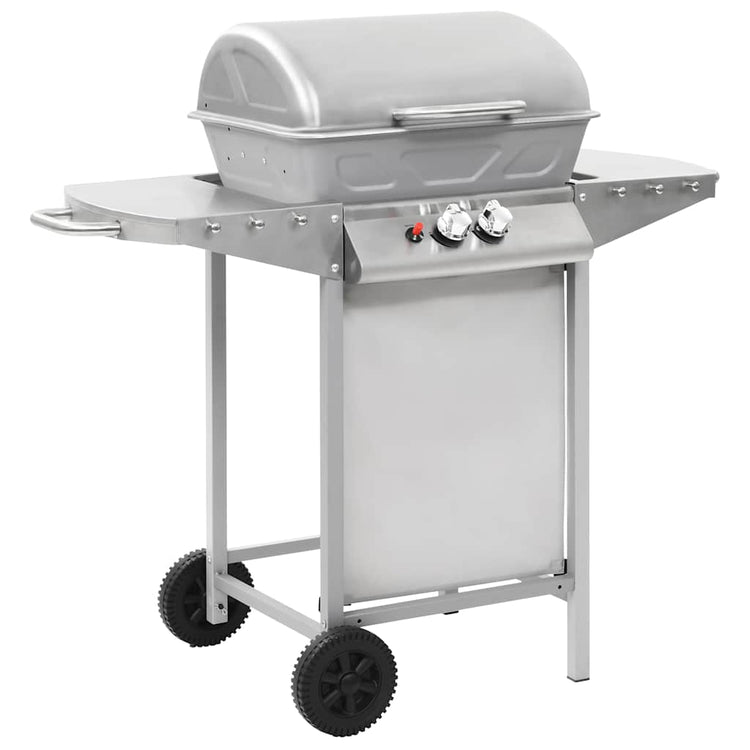 Vidaxl Gasbarbecue und Grill mit 2 Kochzonen Edelstahl Silber