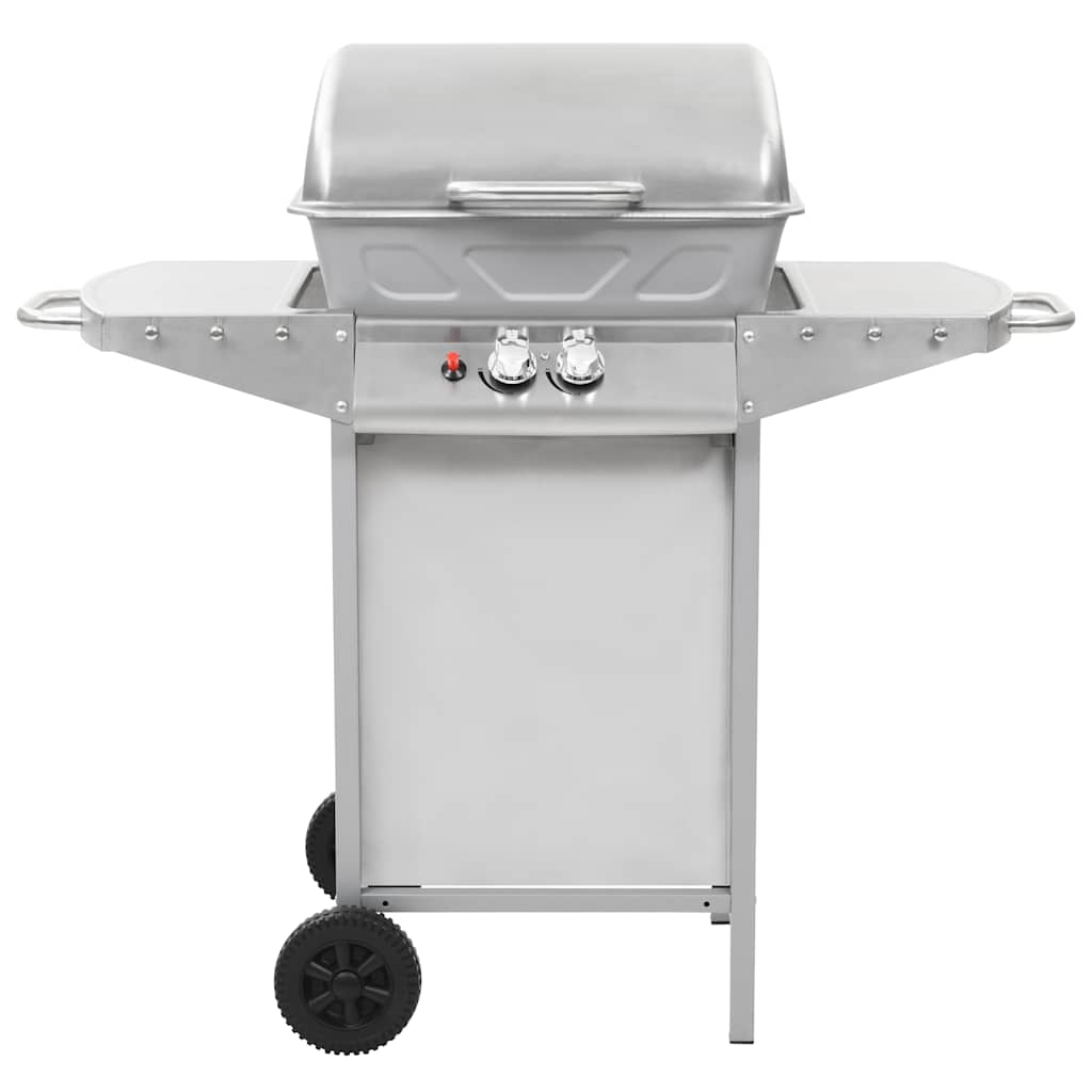 Vidaxl Gasbarbecue und Grill mit 2 Kochzonen Edelstahl Silber