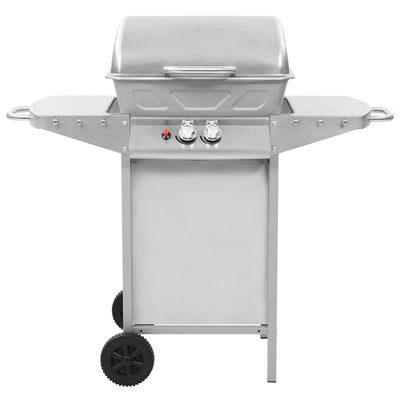 Vidaxl Gasbarbecue und Grill mit 2 Kochzonen Edelstahl Silber