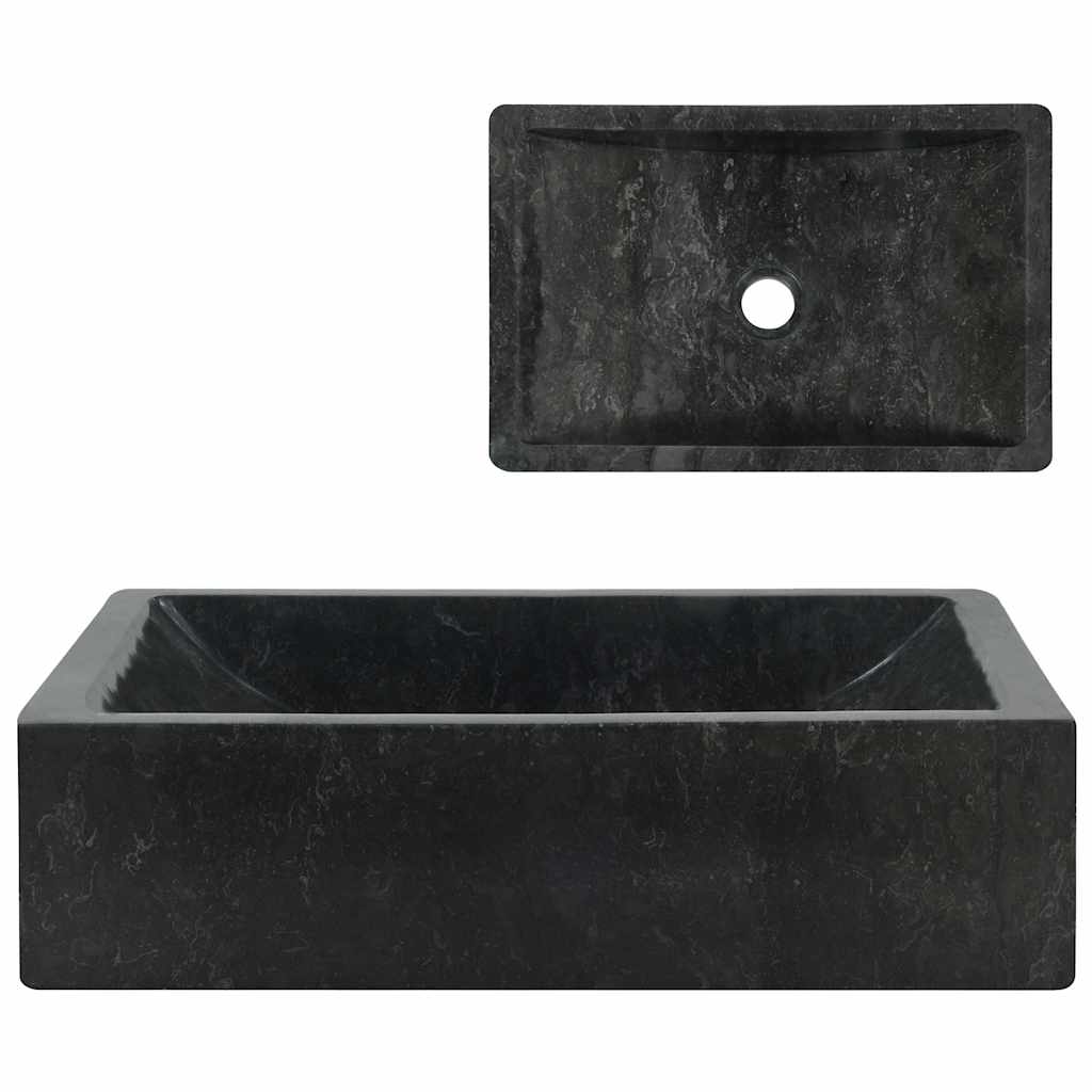 Vidaxl Sink 45x30x12 cm Marmor High Gloss Schwarz