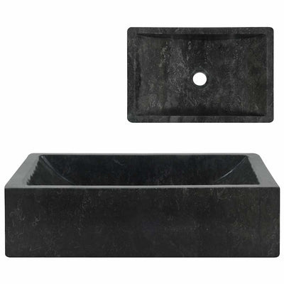 Vidaxl Sink 45x30x12 cm Marmor High Gloss Schwarz