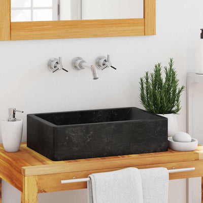 Vidaxl Sink 45x30x12 cm Marmor High Gloss Schwarz