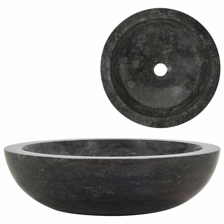 Vidaxl Sink 40x12 cm Marmor Schwarz