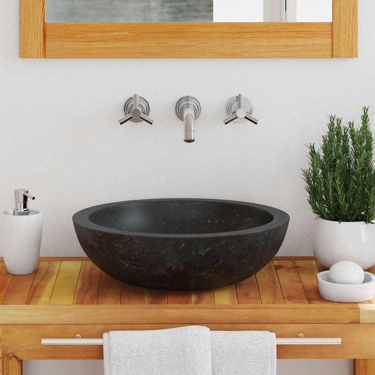 Vidaxl Sink 40x12 cm Marmor Schwarz